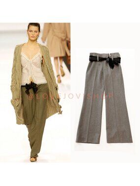 Runway | Chloe Y2K Wide Leg Sash Pants | Phoebe Philo Fall 04 | Grail Collectors